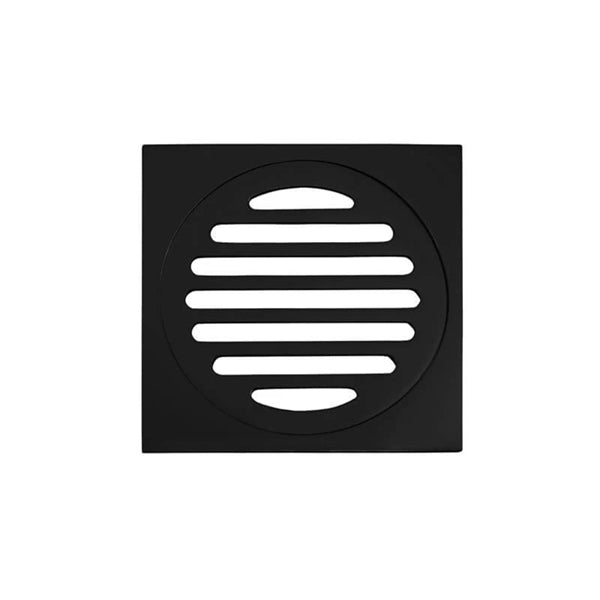 Meir Square Floor Grate Shower Drain 100mm Outlet - Matte Black to match tapware at The Blue Space