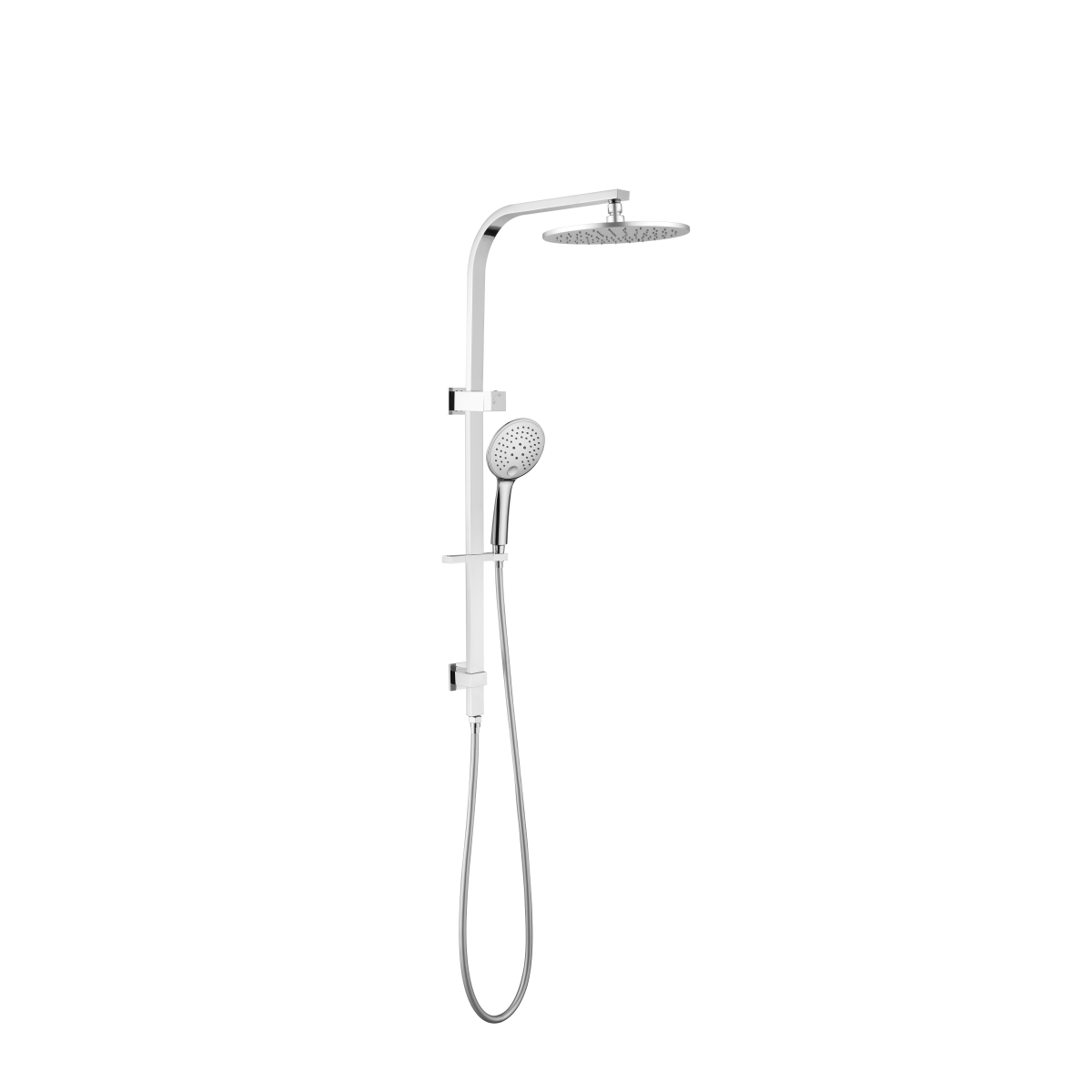 Nero Bianca Round Twin Shower Set Chrome | The Blue Space