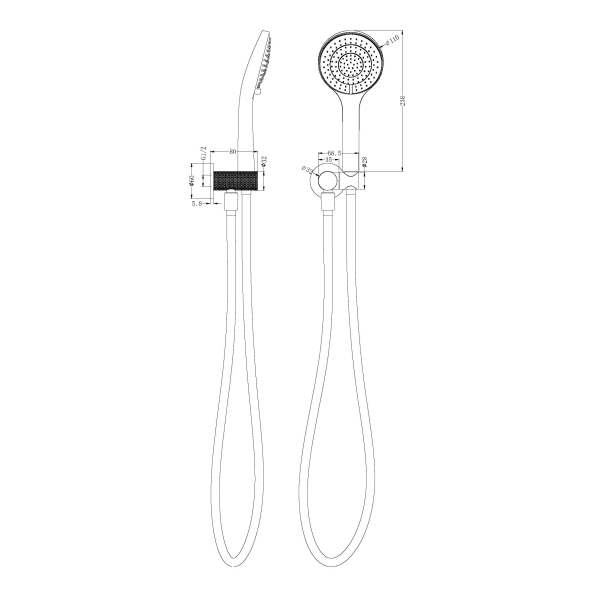 Technical Drawing: Opal Shower Bracket Brushed Gold