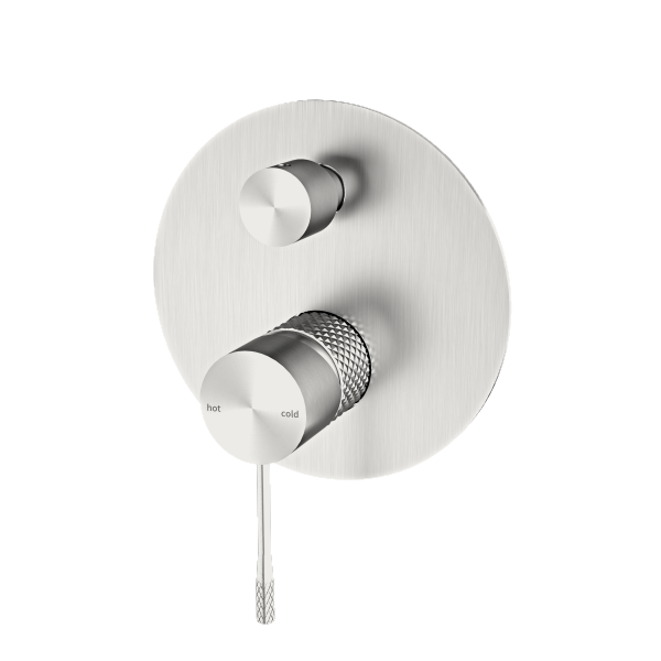 Opal Shower Mixer With Divertor Brushed Nickel | The Blue Space