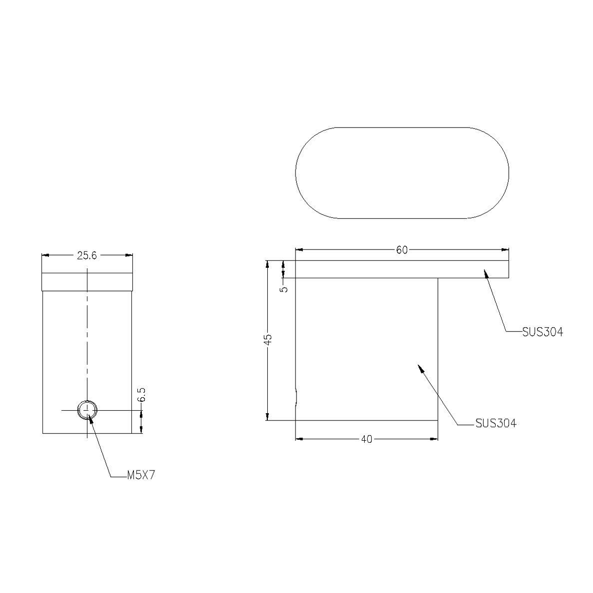 Technical Drawing: Nero Bianca Robe Hook Brushed Gold