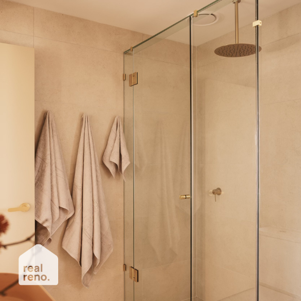 Caroma Urbane II Ceiling Arm 300mm Brushed Brass - The Blue Space Real Reno