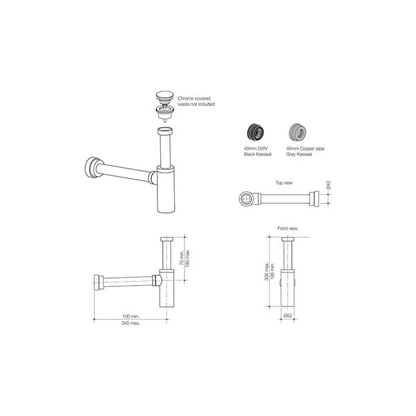 Caroma Eco Blanc Bottle Trap-White by Caroma - The Blue Space