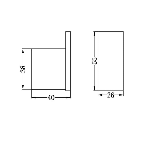 Technical Drawing: Nero Celia Robe Hook Matte Black