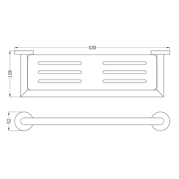 Technical Drawing: Nero Dolce Metal Shelf Brushed Nickel