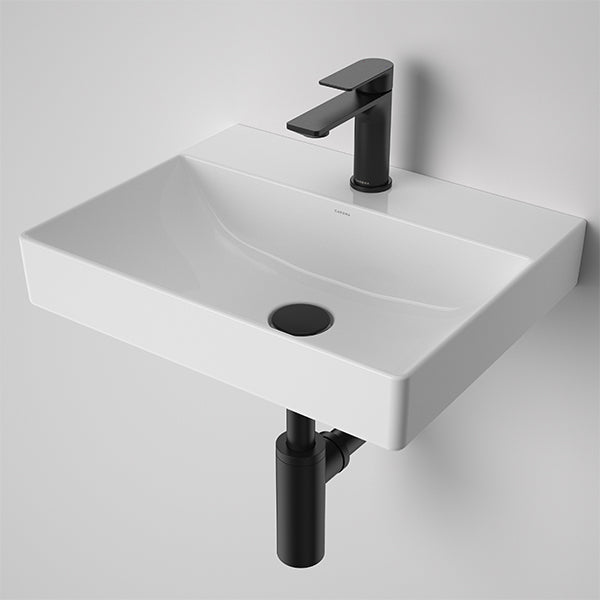 Caroma Urbane II Basin Dome Pop Up Plug & Waste Matte Black in Caroma Urbane II Wall Hung Basin - The Blue Space