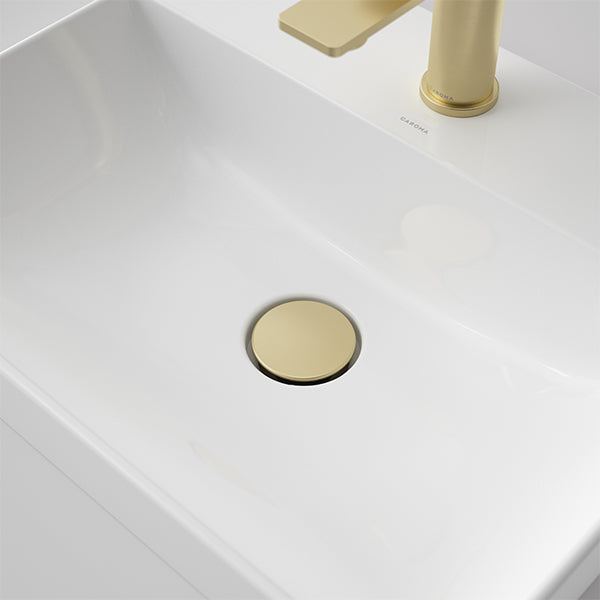 Caroma Urbane II Basin Dome Pop Up Plug & Waste Brushed Brass in Caroma Urbane II Basin - The Blue Space
