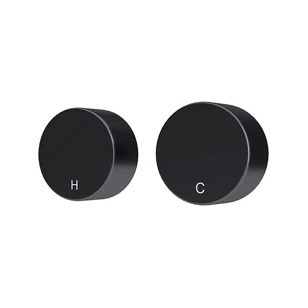 Meir Circular Wall Taps Matte Black - The Blue Space