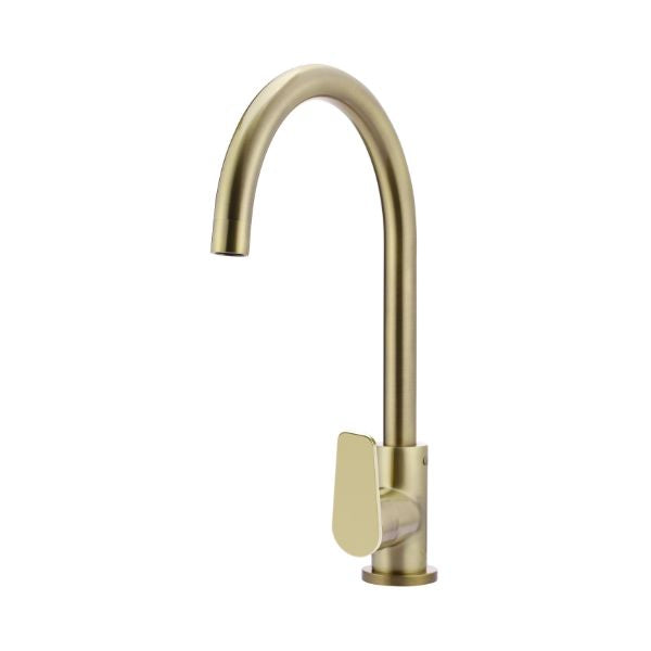 Meir Paddle Round Gooseneck Kitchen Sink Mixer Tap Tiger Bronze - The Blue Space