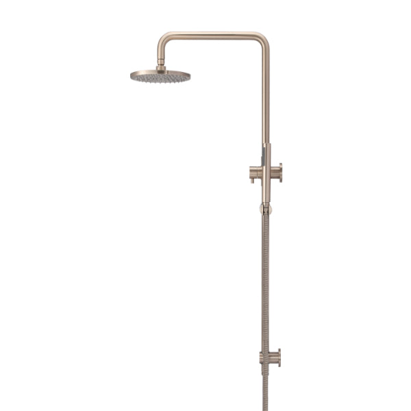 Meir Round Combination Shower Rail 200mm Rose & Hand Shower - Champagne | The Blue Space
