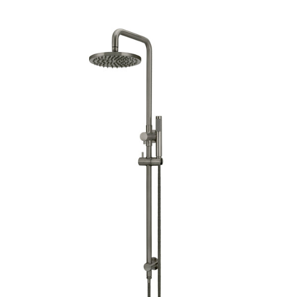 Meir Round Combination Shower Rail 200mm Rose Single Function Hand Shower Shadow - The Blue Space