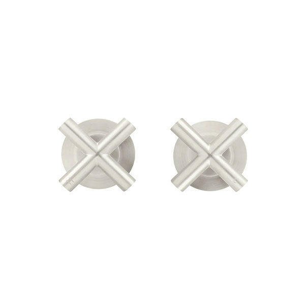 Meir Round Cross Jumper Valve Wall Top Assemblies Brushed Nickel - The Blue Space