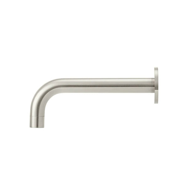 Meir Round Curved Basin Wall Spout Brushed Nickel - The Blue Space