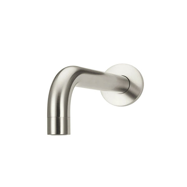 Meir Round Curved Basin Wall Spout Brushed Nickel - The Blue Space