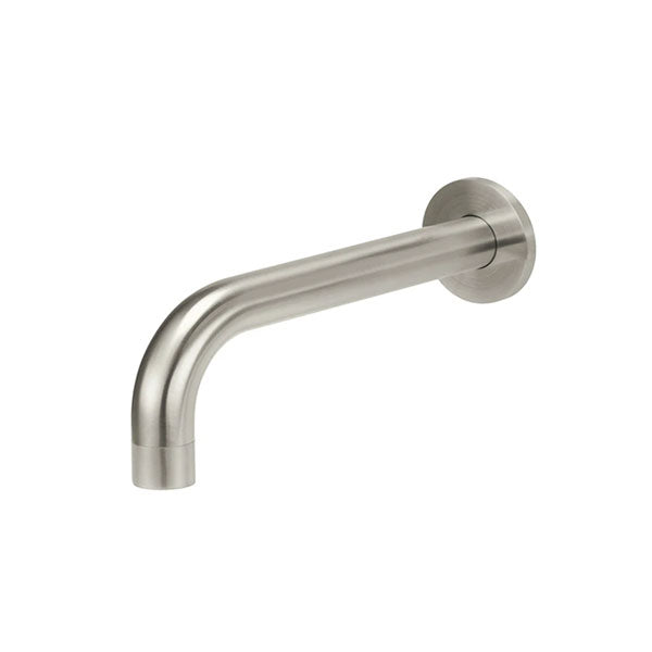 Meir Round Curved Basin Wall Spout Brushed Nickel - The Blue Space