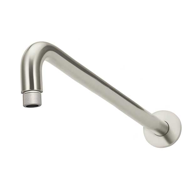Meir Round Curved Wall Shower Arm 400mm Brushed Nickel - The Blue Space
