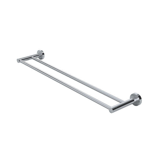Meir Round Double Chrome Towel Rail 600mm Top - The Blue Space