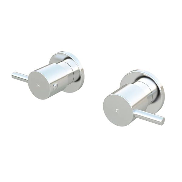 Meir Round Quarter Turn Wall Top Assemblies Chrome - The Blue Space