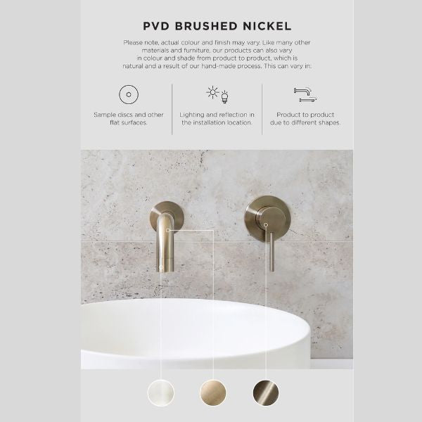 Meir Round Single Towel Rail 600mm Brushed Nickel Features - The Blue Space