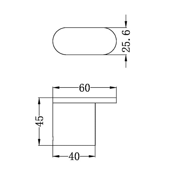 Nero Bianca Robe Hook Technical Drawing - The Blue Space