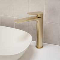 Caroma Contura II Tower Basin Mixer - Brushed Brass
