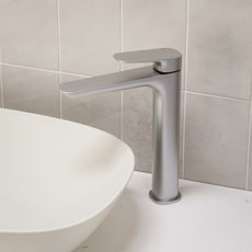 Caroma Contura II Tower Basin Mixer - Brushed Nickel