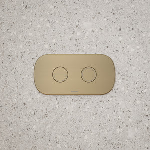 Caroma Contura II Invisi Series II Round DC Dual Flush Button Panel - Brushed Brass