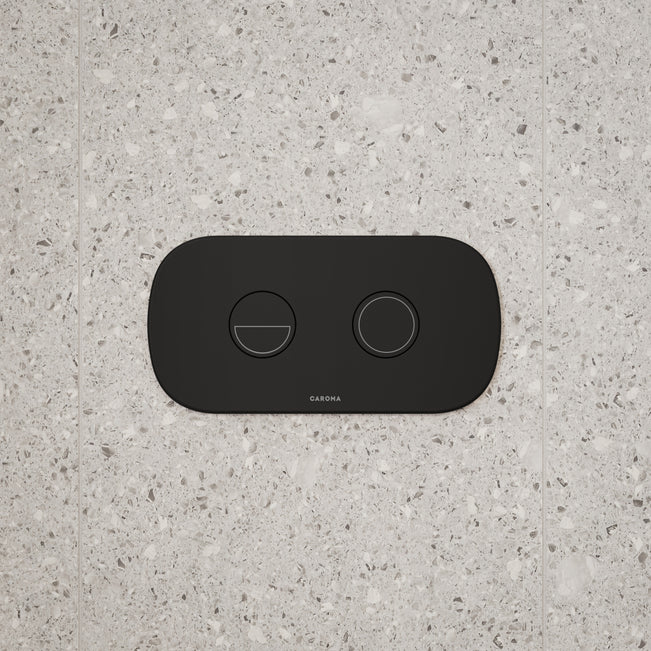 Caroma Contura II Invisi Series II Round DC Dual Flush Button Panel - Black