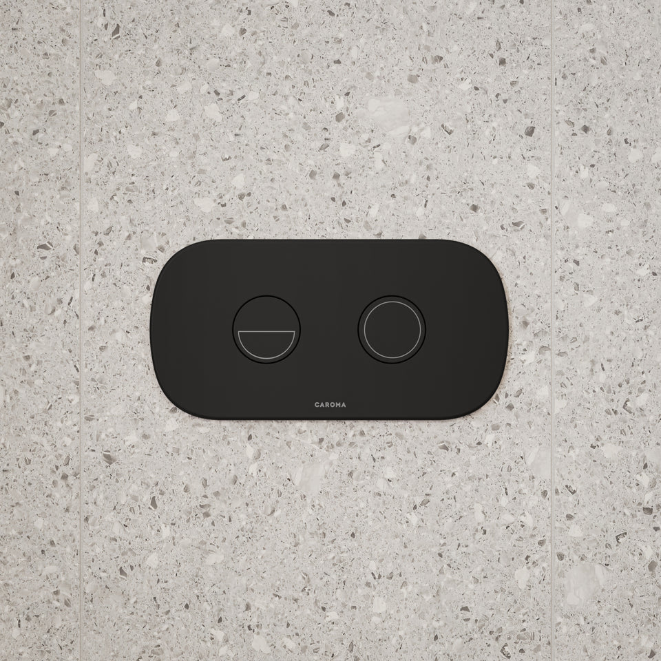 Caroma Contura II Invisi Series II Round DC Dual Flush Button Panel - Black