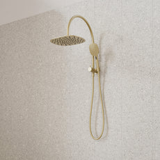 Caroma Contura II Compact Twin Shower - Brushed Brass