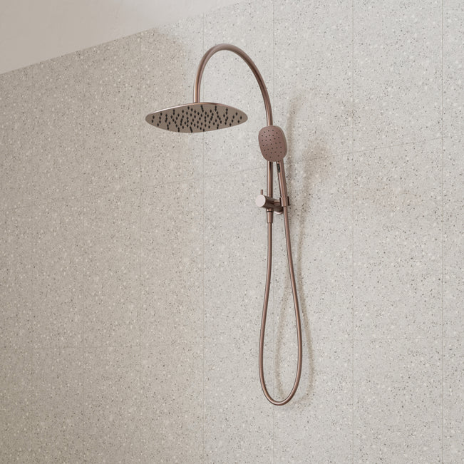 Caroma Contura II Compact Twin Shower - Brushed Bronze