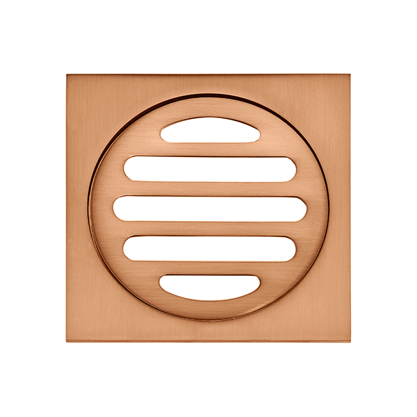 Meir Square Floor Grate Shower Drain 80mm Outlet Lustre Bronze