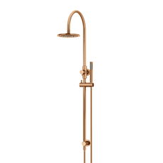 Meir Curved Combination Shower Rail 200mm Rose & Hand Shower Lustre Bronze