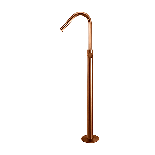 Meir Pinless Round Freestanding Bath Spout and Hand Shower Lustre Bronze