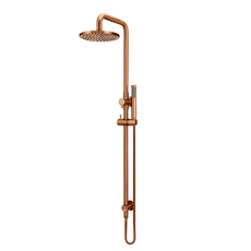 Meir Round Combination Shower Rail 200mm Rose & Hand Shower Lustre Bronze