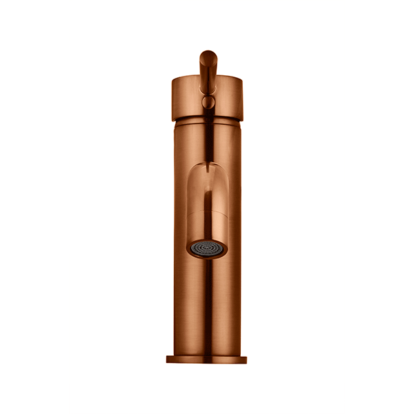 Meir Round Lustre Bronze Basin Mixer with Curved Spout