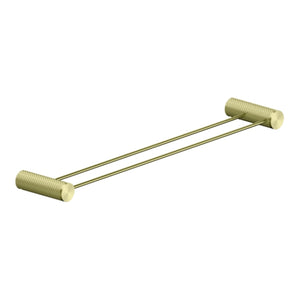 Nero Opal Double Towel Rail 800mm Brushed Gold