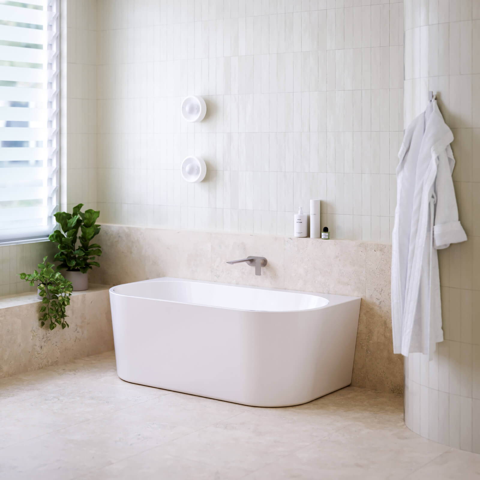 {"type":"root","children":[{"type":"paragraph","children":[{"type":"text","value":"Back-to-Wall Baths for Sleek, Practical Elegance"}]}]}