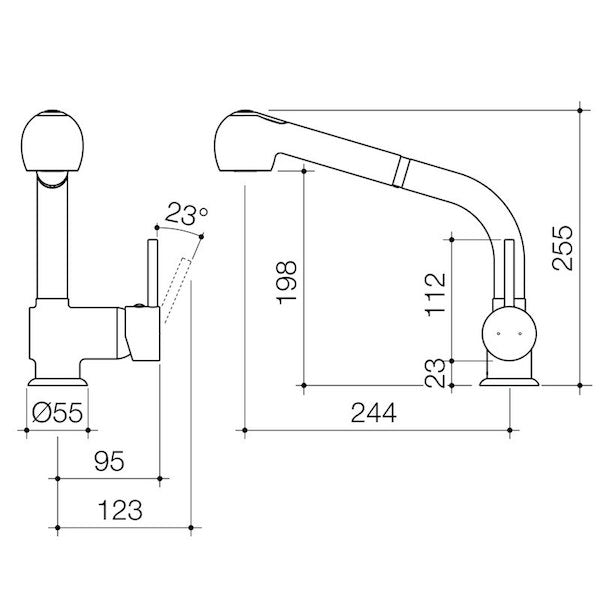 Caroma Cardinal Lead Free Retractable Dual Spray Sink Mixer Chrome