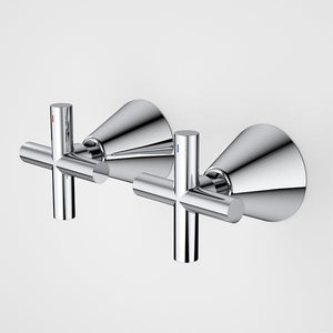 Caroma Classic Cross Lead Free Wall Handle Set Chrome