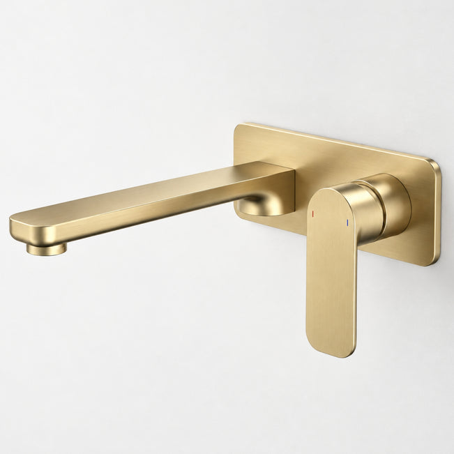 Caroma Luna Lead Free Wall Basin/Bath Mixer Brushed Brass 68186BB6AF - The Blue Space