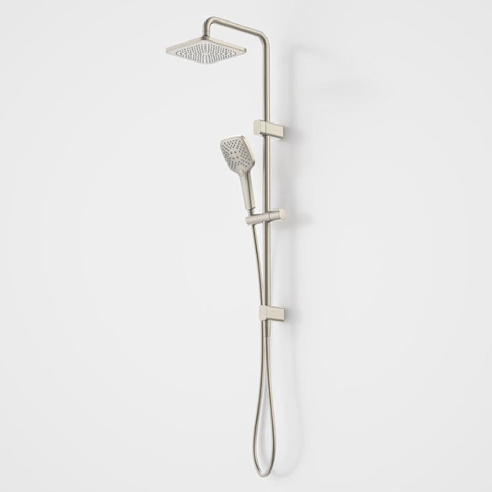 Caroma Luna Multifunction Rail Shower with Overhead Brushed Nickel