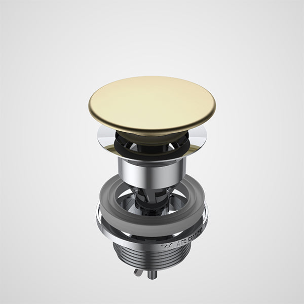 Caroma Urbane II Basin Dome Pop Up Plug & Waste Brushed Brass - The Blue Space