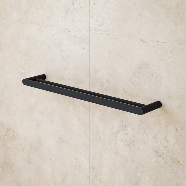 Caroma Urbane II Double Towel Rail 625 mm Matte Black  | The Blue Space