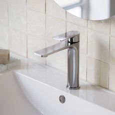 Caroma Urbane II Lead Free Mid Tower Basin Mixer chrome | The Blue Space