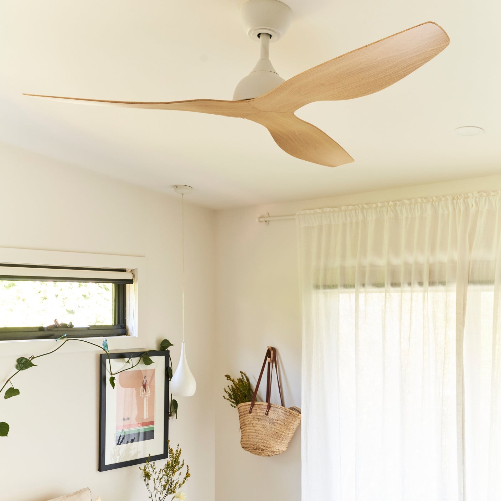 Lifestyle 3 Fanco Eco Style 52'' (132cm) DC Ceiling Fan - White and Beechwood F4010/121A - The Blue Space