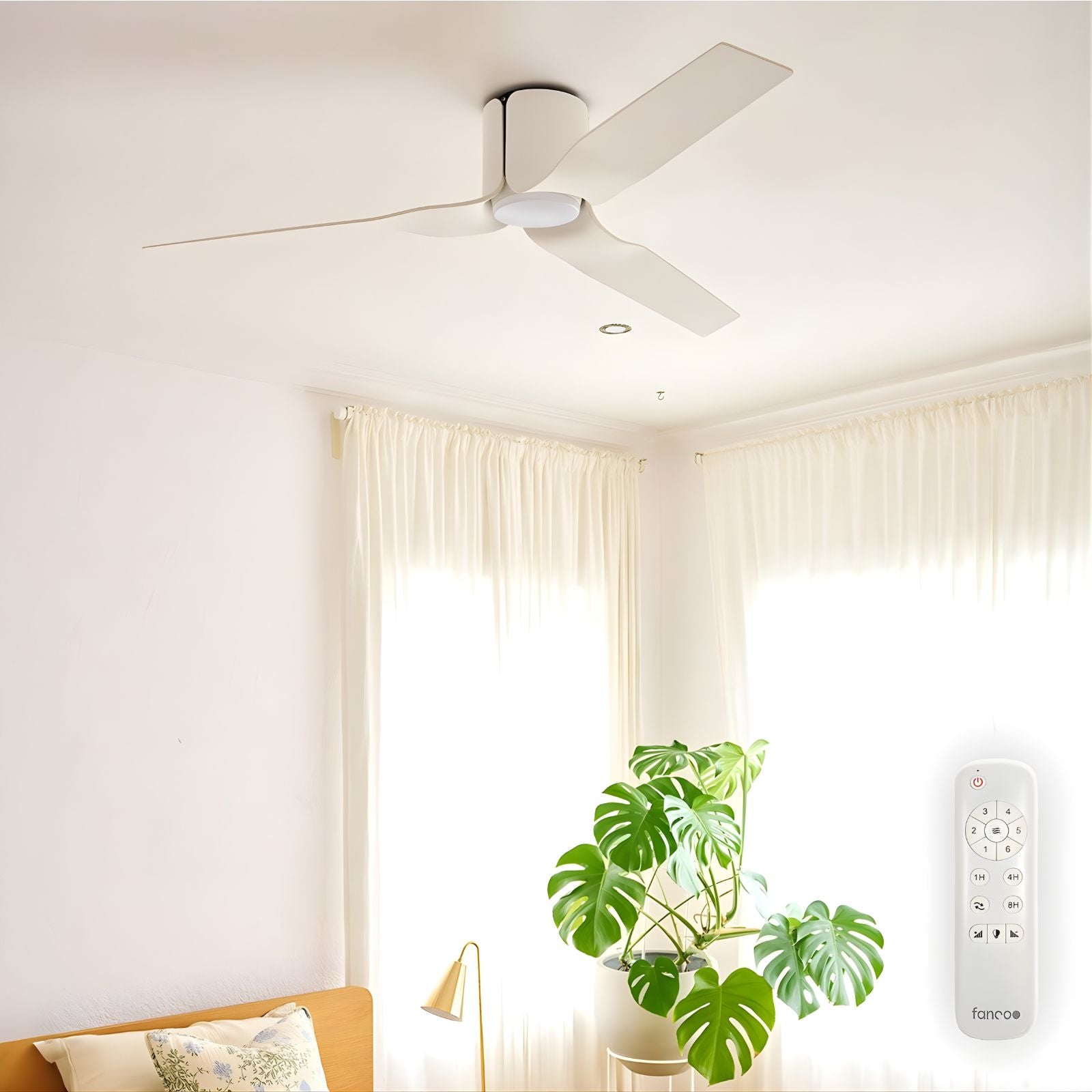 Lifestyle Fanco Flow 52'' (132cm) DC Ceiling Fan with LED Light - White KF0151/101A - The Blue Space