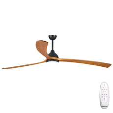 Fanco Sanctuary 92'' (234cm) DC Ceiling Fan with LED Light - Black and Teak KF6031/218A - The Blue Space