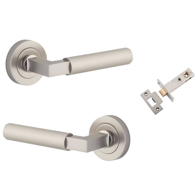 Iver Brunswick Lever Round Rose Passage Kit Satin Nickel 0359KPASS60 - The Blue Space