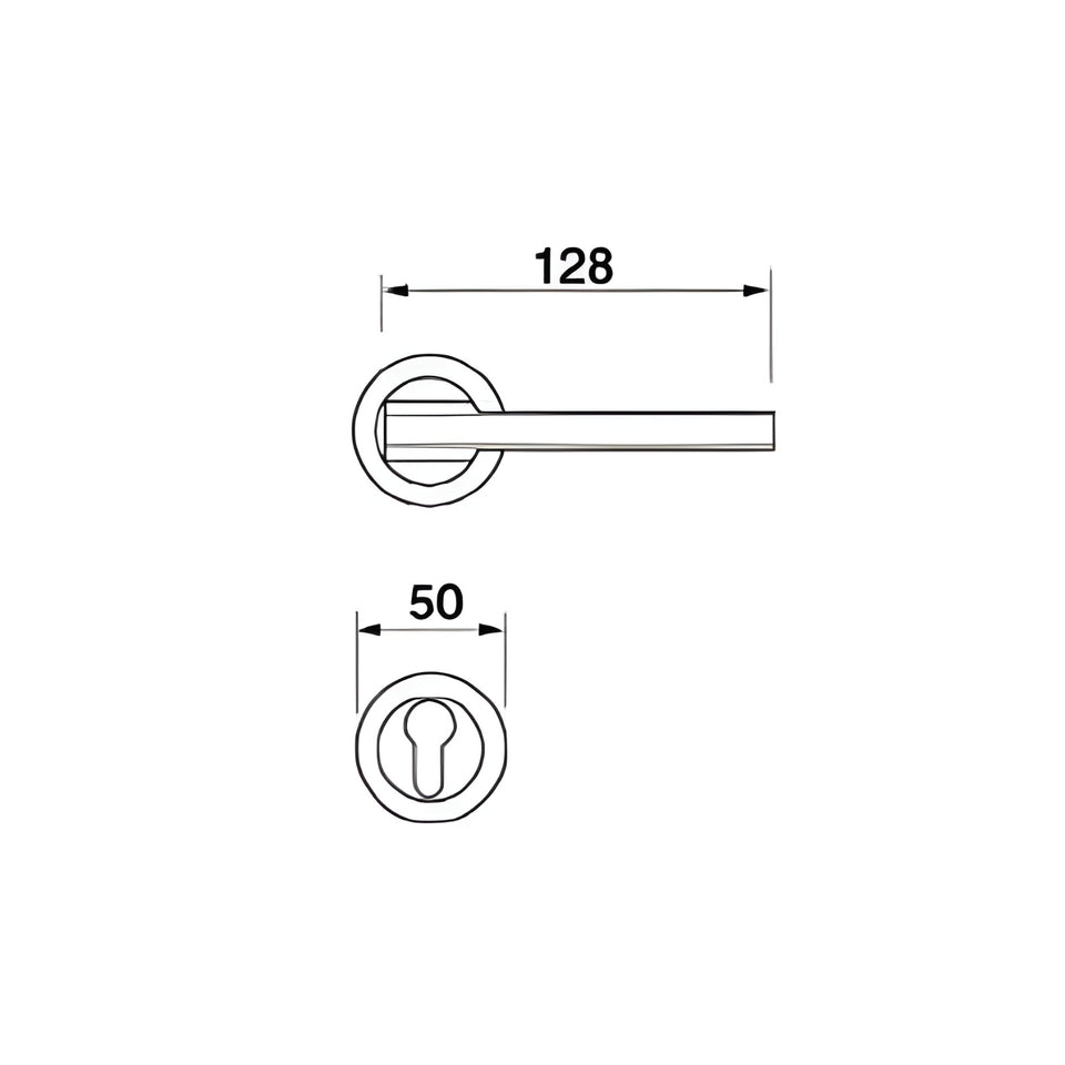 Manital Blade Passage Door Handle Set Satin Brass